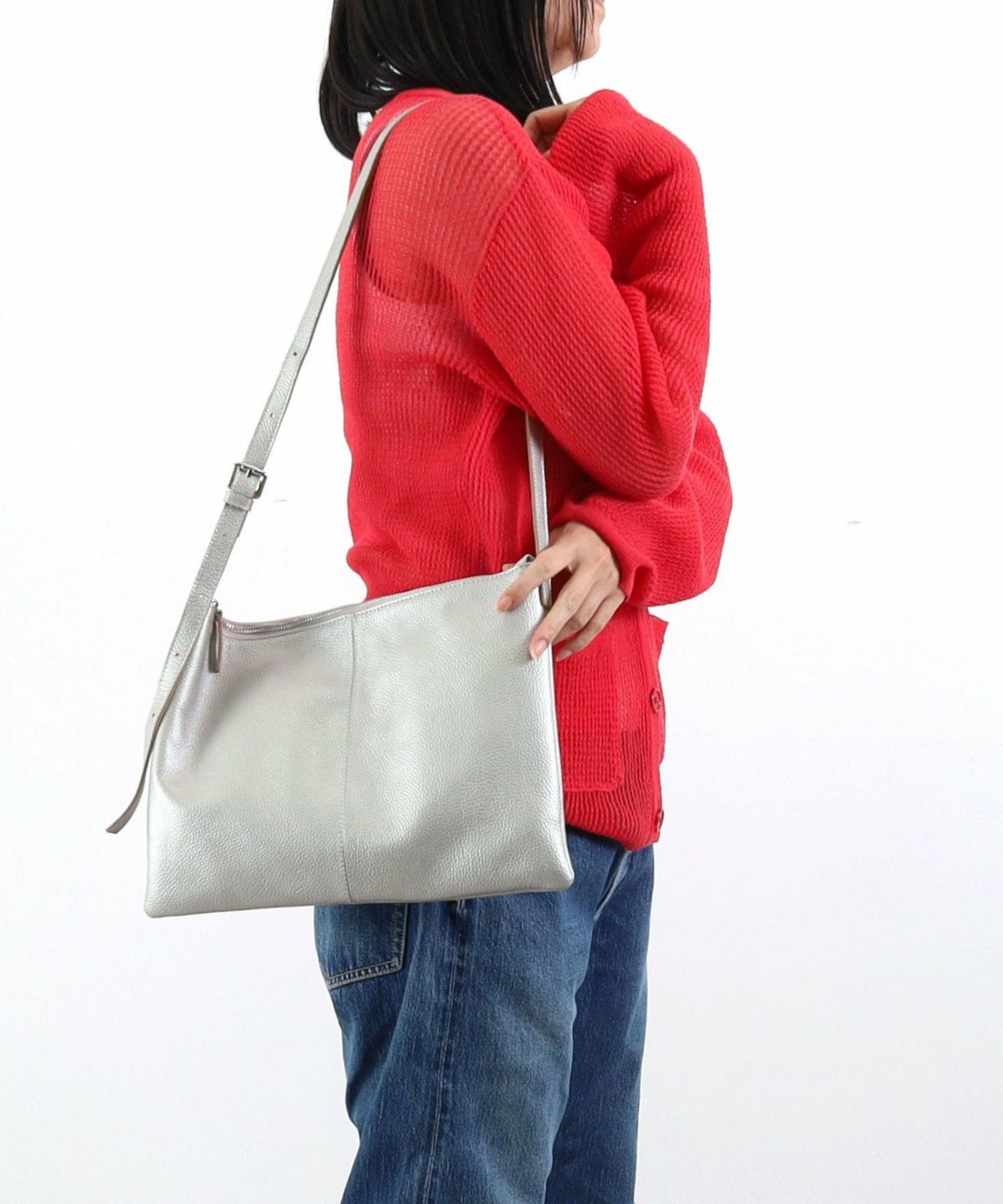 【COO SPECIAL WEEK】 收縮皮革 Simple Flat Shoulder bag / A4 兼容